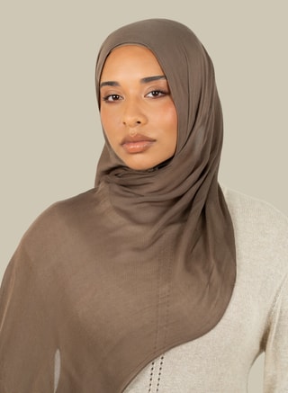 silqrose Female Mocha Tight Weave Hijab - Maxi, Hijab