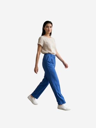 MY FASHION Female MY FASHION High-Waist Straight-Leg Crepe Trousers, Pants