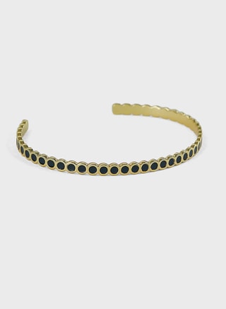 Bangle up Female Enamel Round Adjustable Thin Cuff, Bracelets, Gold