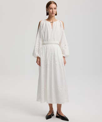 Ipekyol Female Broderie Anglaise Skirt, Midi Skirts
