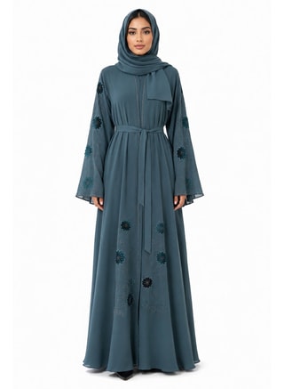 Reem Abayas Female Embellished Abaya with Matching Sheila, Arabian Clothing