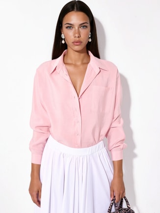 HICCUP Female Oversized Modal-Viscose Blend Shirt, Shirts