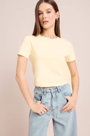 DeFacto Female Fitted Short Sleeve T-Shirt, T-Shirts