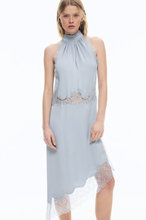 H&M Female Satin halterneck dress, Midi