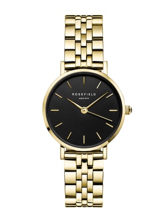 RoseField Female Rosefield Small Edit Black Steel Gold Women Watch - 26BSG-268, Analogue Watches