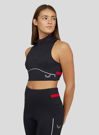 CASTORE Female Women'S Black Ultrarun Running Crop Top, Racerback