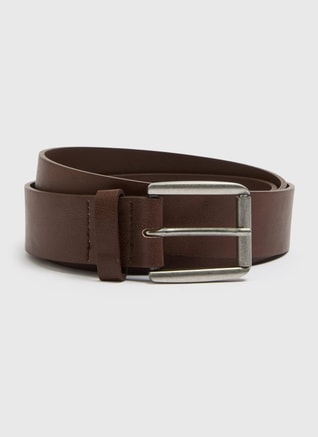 Matalan Male Brown Faux Leather Jeans Belt, Classic Belts
