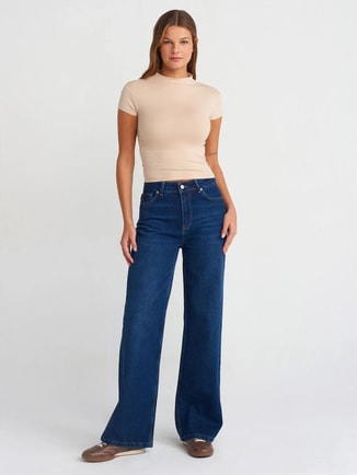 Dilvin Female DILVIN High-Waist Wide-Leg Cotton Denim Jeans, Jeans