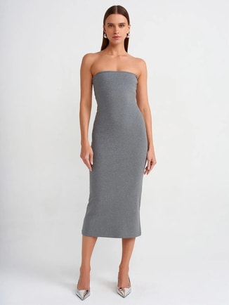 Dilvin Female DILVIN Strapless Bodycon Midi Dress, Midi