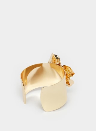 Styli Female Golden Flower Cuff Bracelet, Bracelets