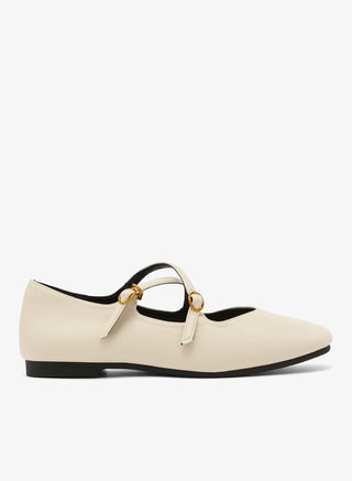 Ginger Female Strap Detail Mary Janes, Ballerinas