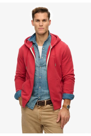 Superdry Male Essential Logo Half Brushed Zip Hoodie, Hoodies