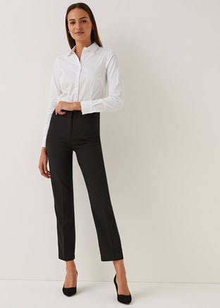 Matalan Female Black Straight Fit Trousers (Regular), Pants