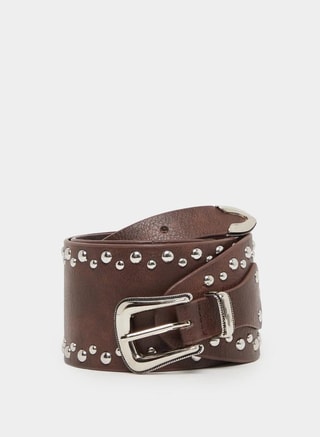 Styli Female Women Brown Studded Belt, Classic Belts