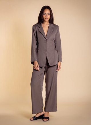 SHAPES Female CINCHED WAIST BLAZER SET, Pants & Top Sets