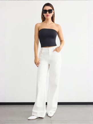 HICCUP Female Strapless Crop Top, Tops