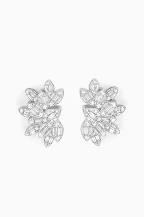 Crystal Stud Earrings in Sterling Silver