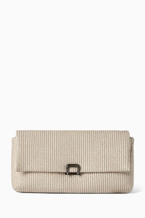 Sartorial Clutch in Techno Raffia