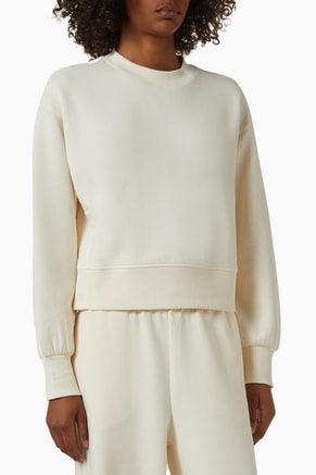 Crewneck Sweatshirt in Stretch Bonded-Cotton