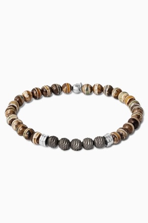 Stonehenge Graffiato Agate Bracelet in Sterling Silver