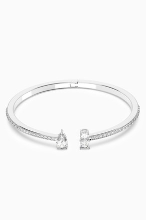 Attract Cuff Bracelet in Rhodium-plated Metal