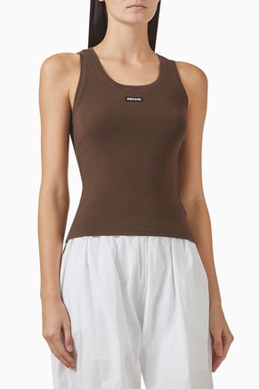 Logo Tank Top in Cotton Blend