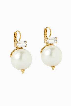 Decalcia Pearl Earrings in Gold-plated Metal