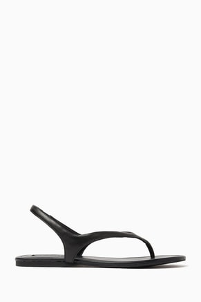 Nessa Thong Flat Sandals in Leather