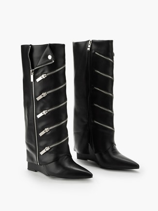 Women Zip Closure High Shaft Boots