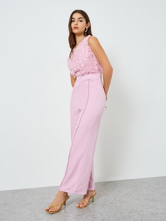 Women Lilac One Shoulder Wide Leg Jumpsuit