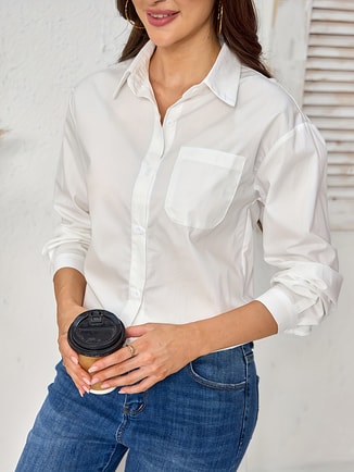 White Long Sleeve Buttoned Shirt