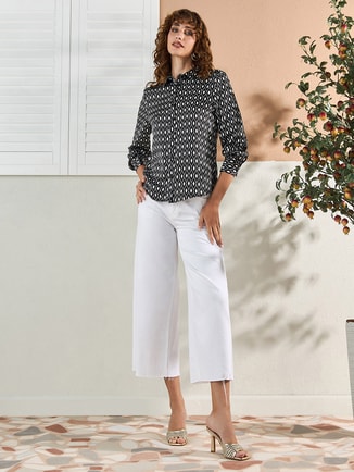 All-Over Print Satin Shirt