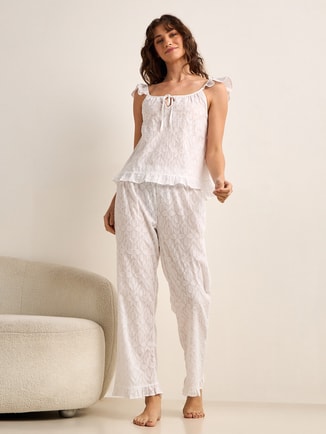 Cotton Pyjama Set with Top and Trousers