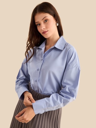 Plain Oversized Poplin Shirt