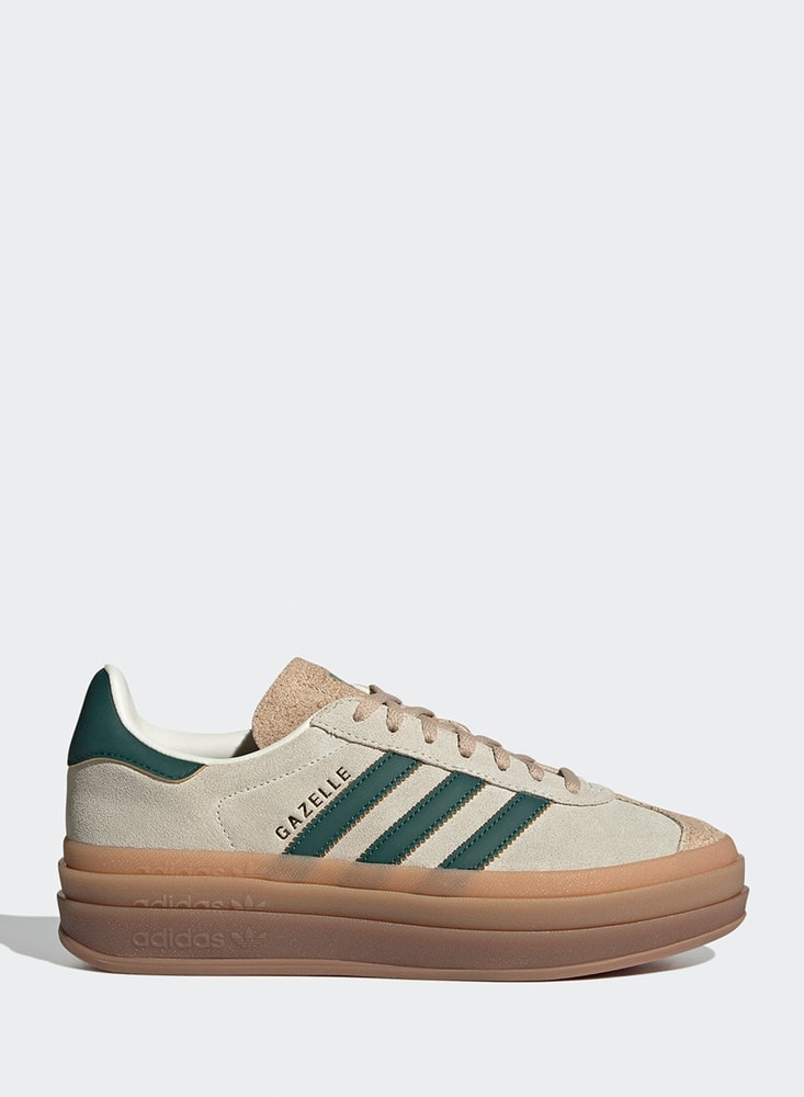 adidas Originals Gazelle Bold Women's Platform Sneakers - Beige/Dark Green