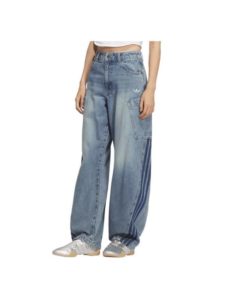 adidas Originals Women's Wide-Leg Denim Cargo Joggers