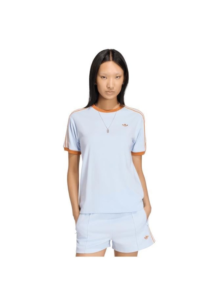 adidas Originals Summer Glow Three Stripes T-Shirt - Sky Blue